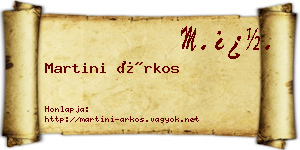 Martini Árkos névjegykártya